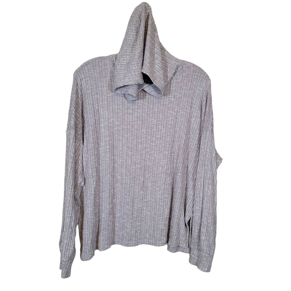 American Eagle Outfitters Striped Boxy Rib Knit Hooded Sweater Size Medium